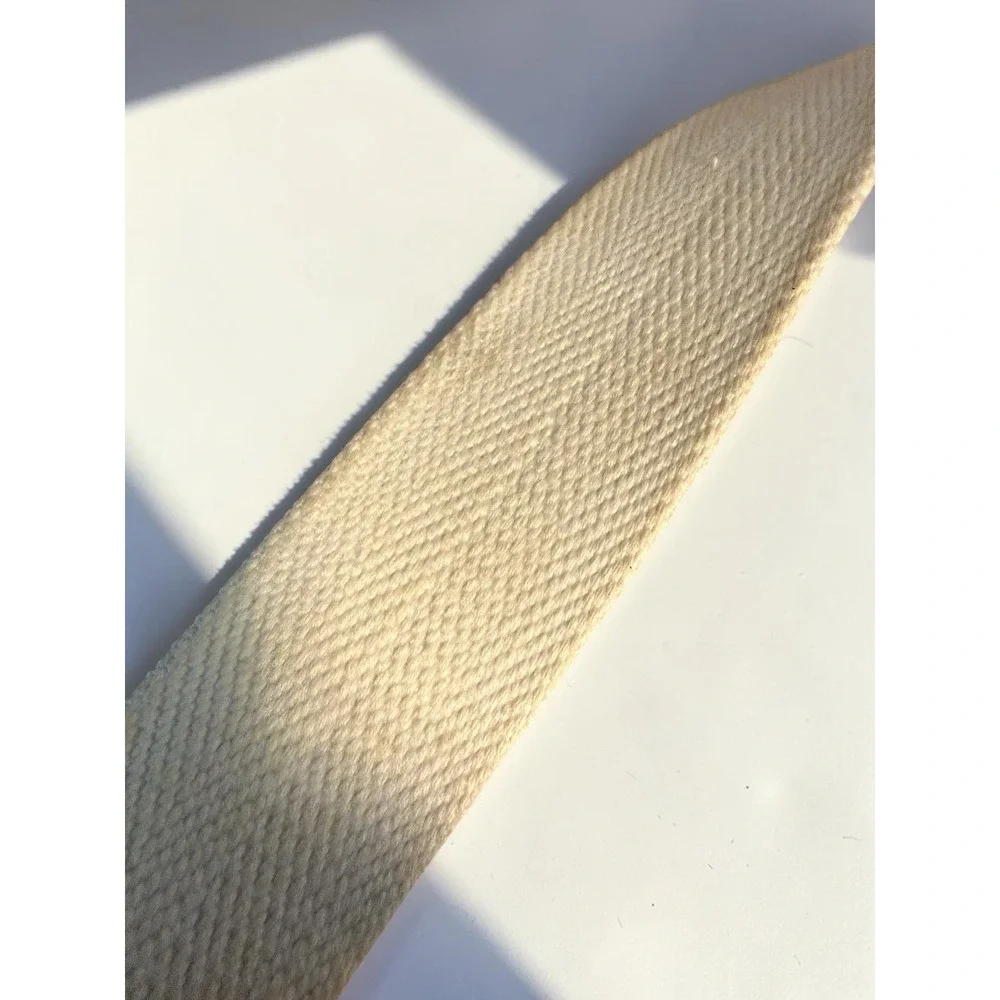Vintage 90s COACH Leather & Linen Belt Size‎ 36/90 cm Style 3815 White & Brown